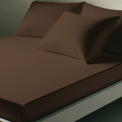 3S. x Tertio Drap-housse coton - Marron - Chocolat 180 x 200 cm unisex - Publicité 3S. x Tertio Drap-housse coton - Marron - Chocolat 180 x 200 cm unisex - Publicité