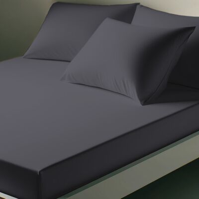 3S. x Tertio Drap-housse polycoton - Gris - Anthracite 160 x 200 cm unisex - Publicité 3S. x Tertio Drap-housse polycoton - Gris - Anthracite 160 x 200 cm unisex - Publicité