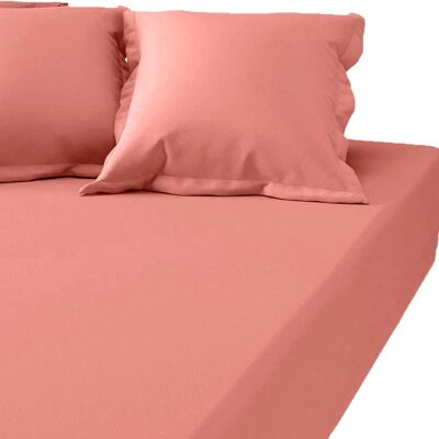 3S. x Tertio Drap-housse grand bonnet polycoton - Pêche 140 x 190 cm unisex - Publicité 3S. x Tertio Drap-housse grand bonnet polycoton - Pêche 140 x 190 cm unisex - Publicité
