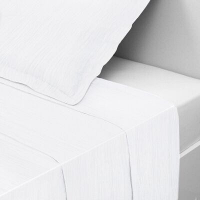 3S. x Tertio Drap plat gaze de coton - Blanc 240 x 300 cm unisex - Publicité 3S. x Tertio Drap plat gaze de coton - Blanc 240 x 300 cm unisex - Publicité