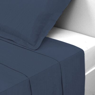 3S. x Tertio Drap plat Gaze de coton - Bleu - Indigo 270 x 300 cm unisex - Publicité 3S. x Tertio Drap plat Gaze de coton - Bleu - Indigo 270 x 300 cm unisex - Publicité