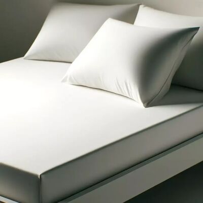 3S. x Tertio Drap-housse percale de coton - Blanc 90 x 190 cm unisex - Publicité 3S. x Tertio Drap-housse percale de coton - Blanc 90 x 190 cm unisex - Publicité