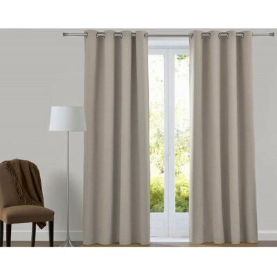 Becquet Rideau à oeillets occultant thermique natté - Taupe 135 x 180 cm unisex - Publicité Becquet Rideau à oeillets occultant thermique natté - Taupe 135 x 180 cm unisex - Publicité