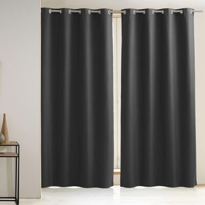 Becquet Rideau occultant satiné anthracite SATINOU 260 cm unisex - Publicité Becquet Rideau occultant satiné anthracite SATINOU 260 cm unisex - Publicité