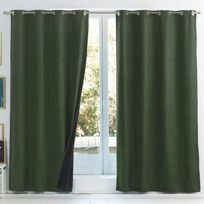 Becquet Rideau occultant thermique SUEDINE - vert kaki 140 x 240 cm unisex - Publicité Becquet Rideau occultant thermique SUEDINE - vert kaki 140 x 240 cm unisex - Publicité