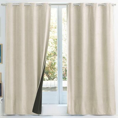 Becquet Rideau occultant thermique SUEDINE - beige 140 x 240 cm unisex - Publicité Becquet Rideau occultant thermique SUEDINE - beige 140 x 240 cm unisex - Publicité