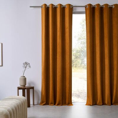 Becquet Rideau velours WHISPER - marron caramel 135 x 240 cm unisex - Publicité Becquet Rideau velours WHISPER - marron caramel 135 x 240 cm unisex - Publicité
