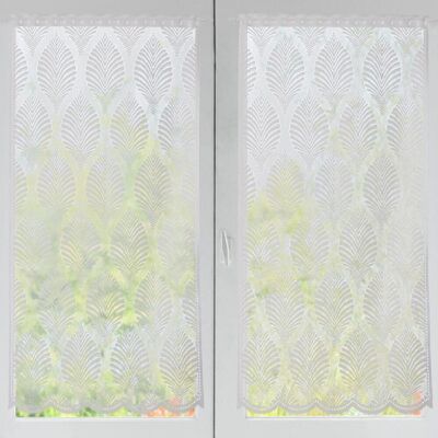 Becquet Lot de 2 Voilages droits motif feuilles -PALMYRE 44 x 90 cm unisex - Publicité Becquet Lot de 2 Voilages droits motif feuilles -PALMYRE 44 x 90 cm unisex - Publicité