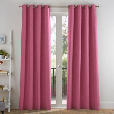 Becquet Rideau à oeillets unis occultants thermiques aspect chambray - Rose 135 x 180 cm unisex - Publicité Becquet Rideau à oeillets unis occultants thermiques aspect chambray - Rose 135 x 180 cm unisex - Publicité