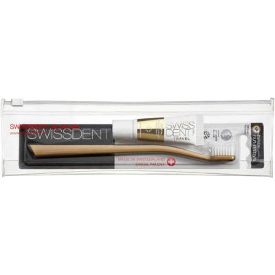 Swissdent Travel Set Crystal - Dentifrice et Brosse à Dents - Publicité Swissdent Travel Set Crystal - Dentifrice et Brosse à Dents - Publicité