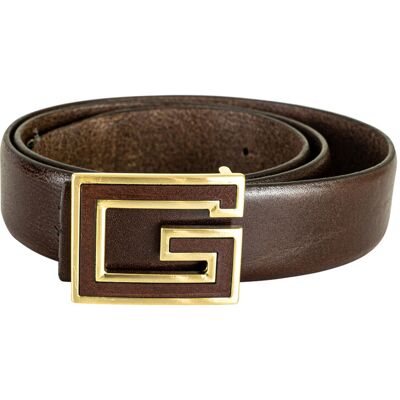 Ceinture cuir marron - Guess Maroquinerie M male - Publicité Ceinture cuir marron - Guess Maroquinerie M male - Publicité