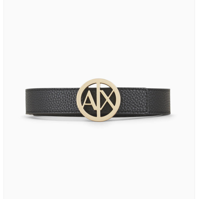 Armani Exchange Ceinture femme sythétique noir/or 75 cm female - Publicité Armani Exchange Ceinture femme sythétique noir/or 75 cm female - Publicité