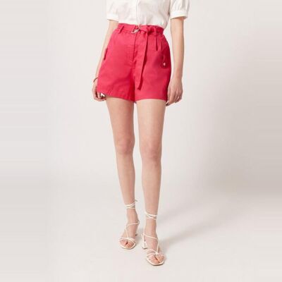 Naf Naf Short avec ceinture rose 38 unisex - Publicité Naf Naf Short avec ceinture rose 38 unisex - Publicité