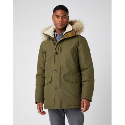Wrangler Parka Homme Parka Jacket kaki en coton S male - Publicité Wrangler Parka Homme Parka Jacket kaki en coton S male - Publicité