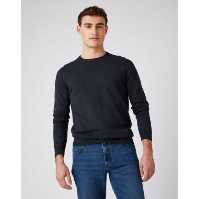 Wrangler Pull Homme Crew Knit gris foncé en coton S male - Publicité Wrangler Pull Homme Crew Knit gris foncé en coton S male - Publicité