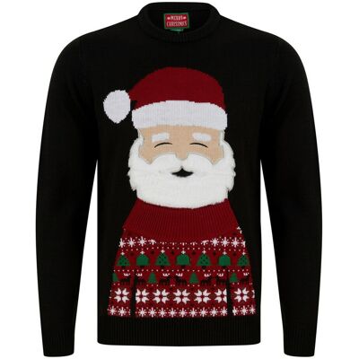 Merry Christmas Pull de noel homme noir L male - Publicité Merry Christmas Pull de noel homme noir L male - Publicité