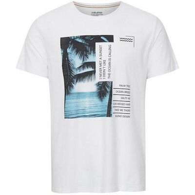 Blend Tee-shirt manches courtes homme blanc en coton S male - Publicité Blend Tee-shirt manches courtes homme blanc en coton S male - Publicité