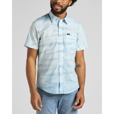 Chemise à Manches Courtes Homme SS LEESURE - Tie and Dye Bleu en coton S male - Publicité Chemise à Manches Courtes Homme SS LEESURE - Tie and Dye Bleu en coton S male - Publicité