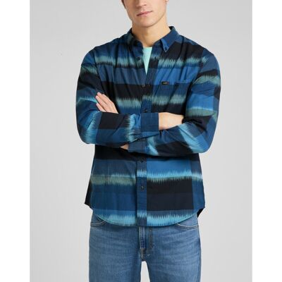 Lee Chemise manches longues RIVETED - Imprimé Graphique bleu marine en coton M male - Publicité Lee Chemise manches longues RIVETED - Imprimé Graphique bleu marine en coton M male - Publicité