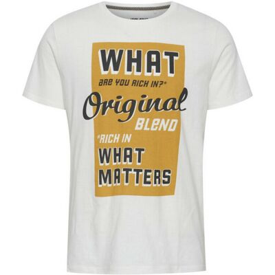 Blend Tee-shirt Blanc en Coton L male - Publicité Blend Tee-shirt Blanc en Coton L male - Publicité