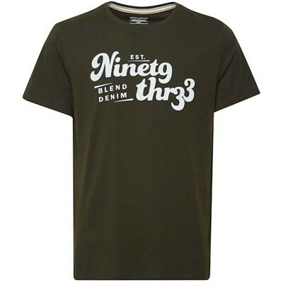 Blend Tee-shirt manches courtes en coton vert foncé M male - Publicité Blend Tee-shirt manches courtes en coton vert foncé M male - Publicité