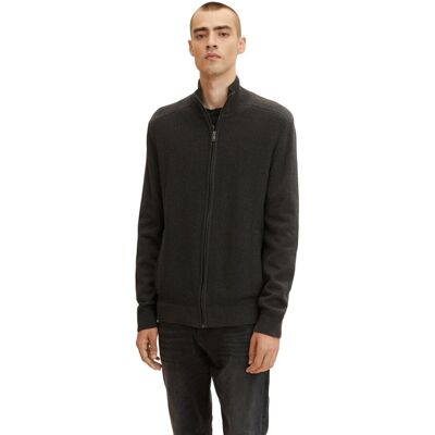 Tom Tailor Pull Noir zippé en coton XL male - Publicité Tom Tailor Pull Noir zippé en coton XL male - Publicité