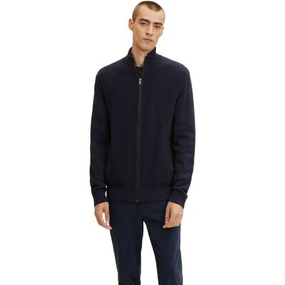 Tom Tailor Pull zippé en Coton - Bleu Marine - Homme L male - Publicité Tom Tailor Pull zippé en Coton - Bleu Marine - Homme L male - Publicité