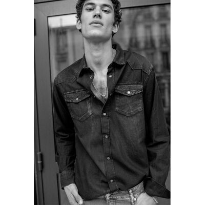 Le Temps des Cerises Chemise Juanito en jeans noir délavé XXXL male - Publicité Le Temps des Cerises Chemise Juanito en jeans noir délavé XXXL male - Publicité