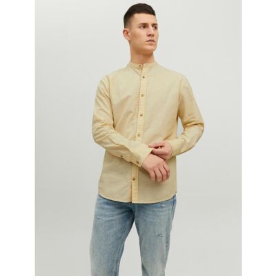 jack & jones Chemise à boutons Slim Fit Col à bande Manches longues Orange jaune en coton XL male - Publicité jack & jones Chemise à boutons Slim Fit Col à bande Manches longues Orange jaune en coton XL male - Publicité