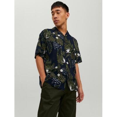 jack & jones Chemise à boutons Relaxed Fit Col resort Manches courtes Bleu Marine en coton XS male - Publicité jack & jones Chemise à boutons Relaxed Fit Col resort Manches courtes Bleu Marine en coton XS male - Publicité