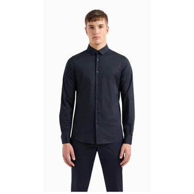 Armani Exchange Chemise en coton regular fit marine M male - Publicité Armani Exchange Chemise en coton regular fit marine M male - Publicité