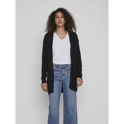 Vila Cardigan col fendu noir en viscose L female - Publicité Vila Cardigan col fendu noir en viscose L female - Publicité