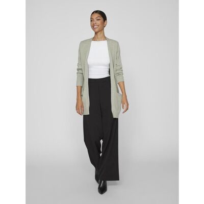 Vila Cardigan col fendu vert en viscose Clara L female - Publicité Vila Cardigan col fendu vert en viscose Clara L female - Publicité