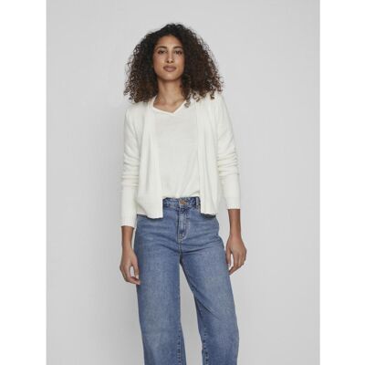 Vila Cardigan en maille poignets côtelés col fendu blanc L female - Publicité Vila Cardigan en maille poignets côtelés col fendu blanc L female - Publicité