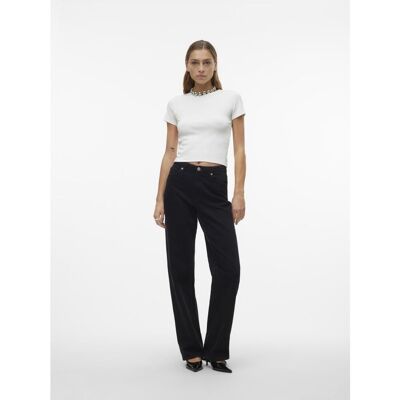 Vero Moda Top col rond manches courtes blanc en coton bio Nia XL female - Publicité Vero Moda Top col rond manches courtes blanc en coton bio Nia XL female - Publicité