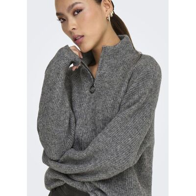 Only Cardigan en maille col zippé Tokyo gris Fleur XL female - Publicité Only Cardigan en maille col zippé Tokyo gris Fleur XL female - Publicité