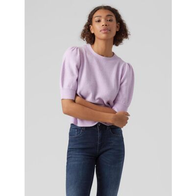 Vero Moda Pull en maille Col rond Manches 2/4 violet L female - Publicité Vero Moda Pull en maille Col rond Manches 2/4 violet L female - Publicité