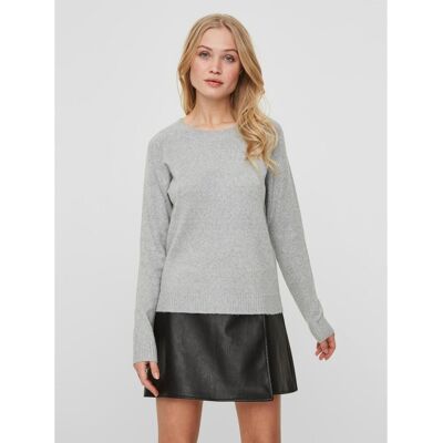 Vero Moda Pull en maille Col rond Manches longues gris Dina L female - Publicité Vero Moda Pull en maille Col rond Manches longues gris Dina L female - Publicité
