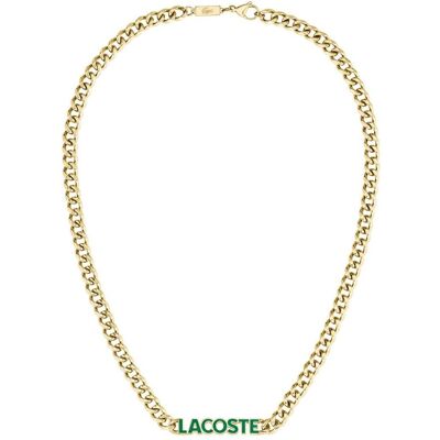 Collier Homme Lacoste Script - 2040475 Acier Doré, Vert male - Publicité Collier Homme Lacoste Script - 2040475 Acier Doré, Vert male - Publicité
