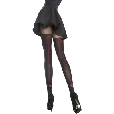 Fiore Collants Transparents - Nœuds Rouges - Maintien Automatique - Élasthanne Durable - Publicité Fiore Collants Transparents - Nœuds Rouges - Maintien Automatique - Élasthanne Durable - Publicité