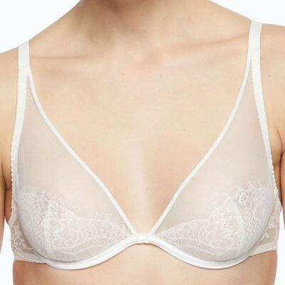 Soutien-gorge à armatures plongeant nacre-Passionata 85D unisex - Publicité Soutien-gorge à armatures plongeant nacre-Passionata 85D unisex - Publicité