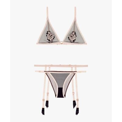 Aubade Ensemble 3 pièces - Soutien-gorge triangle - Slip mini-coeur - Porte-jarretelles - Rose Taille unique unisex - Publicité Aubade Ensemble 3 pièces - Soutien-gorge triangle - Slip mini-coeur - Porte-jarretelles - Rose Taille unique unisex - Publicité