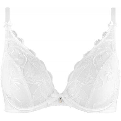Aubade Soutien-gorge plongeant armatures avec broderie florale Blanc 90D unisex - Publicité Aubade Soutien-gorge plongeant armatures avec broderie florale Blanc 90D unisex - Publicité