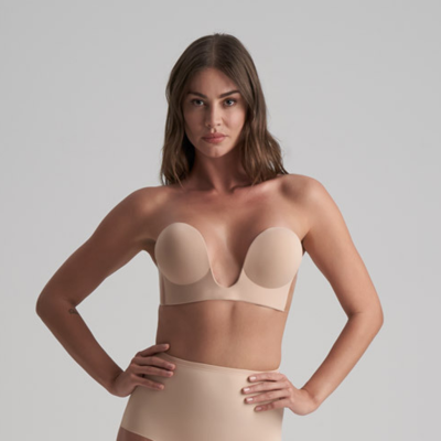 Soutien-gorge bandeau adhésif dos nu et décolleté plongeant Beige Bye Bra D unisex - Publicité Soutien-gorge bandeau adhésif dos nu et décolleté plongeant Beige Bye Bra D unisex - Publicité