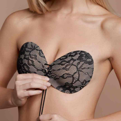 Bye Bra Soutien-gorge bandeau adhésif dos nu Noir à motif B unisex - Publicité Bye Bra Soutien-gorge bandeau adhésif dos nu Noir à motif B unisex - Publicité