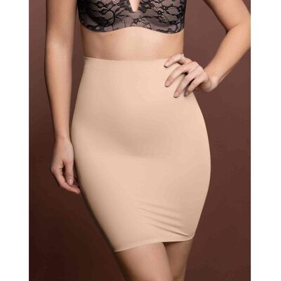 Jupe mi-longue taille haute invisible sculptante Beige Bye Bra XL unisex - Publicité Jupe mi-longue taille haute invisible sculptante Beige Bye Bra XL unisex - Publicité