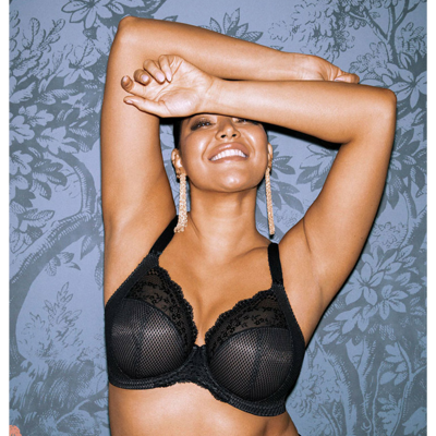 Elomi Soutien-gorge plongeant armatures noir stretch 95D unisex - Publicité Elomi Soutien-gorge plongeant armatures noir stretch 95D unisex - Publicité