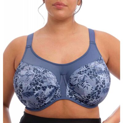 Soutien-gorge sportif armatures - Bleu à Motifs Floraux - Elomi en nylon 110E unisex - Publicité Soutien-gorge sportif armatures - Bleu à Motifs Floraux - Elomi en nylon 110E unisex - Publicité