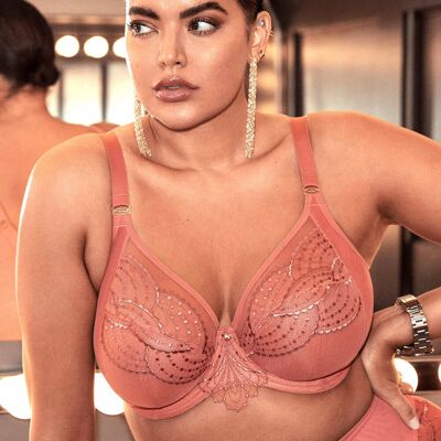 Soutien-gorge plongeant armatures en Tulle et Broderie à Motifs Tatoo - Rose - Elomi 95F unisex - Publicité Soutien-gorge plongeant armatures en Tulle et Broderie à Motifs Tatoo - Rose - Elomi 95F unisex - Publicité