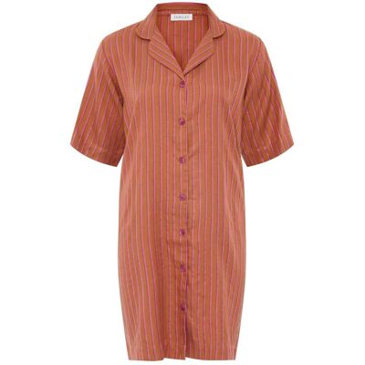 Haut de pyjama - Chemise Longue à manches courtes - Orange Femilet - ANNA en viscose 44 unisex - Publicité Haut de pyjama - Chemise Longue à manches courtes - Orange Femilet - ANNA en viscose 44 unisex - Publicité